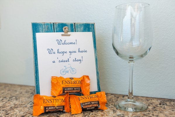Every guest gets a complimentary chocolate from our local world-famous Enstroms