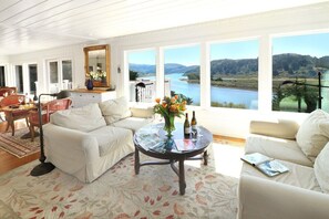 The Living room has two deep really comfortable sofas to enjoy the views from morning to sunsets! 