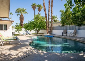 Saltwater Pebble Tech pool. Approximately 16’x30’x8′ deep