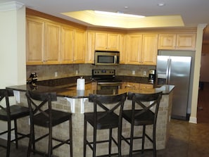 Fully stocked kitchen