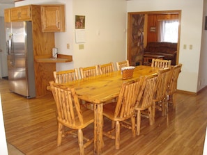 The 1st of two dining tables is great for sharing meals & stories about the day.