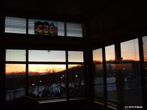Panoramic view of slopes, mountains, and lift
