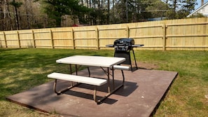Picnic Table with Gas Grill for outdoor grilling!