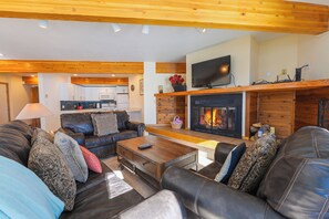 Plenty of living room seating and a queen sleeper sofa