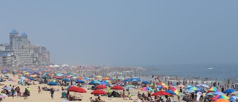 Ocean City's beach in the summer.
