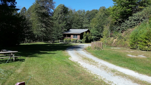 horseshoe pits on the right side of picture. enough space to pitch a tent!!!