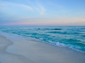 Paradise awaits with aqua tones and powder white sand along Seacrest Beach.