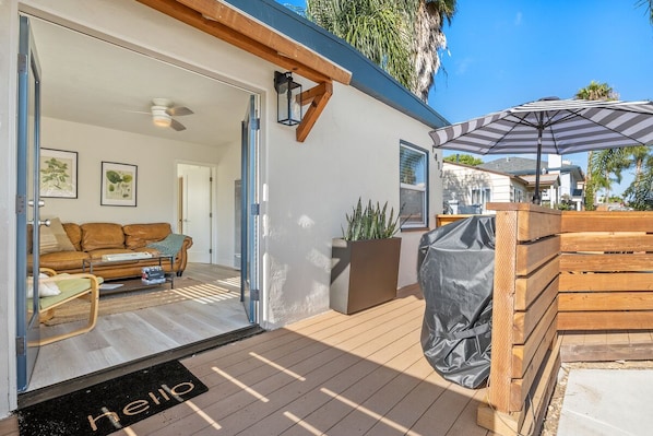 Deck with French doors to enjoy San Diego weather.