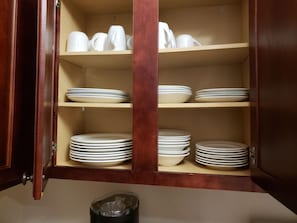 Fully stocked Kitchen Area 