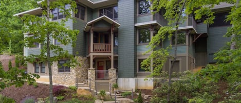 View from Virginia Road below - Master BR middle level right side of the balcony