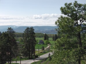 farm site and lake looking west