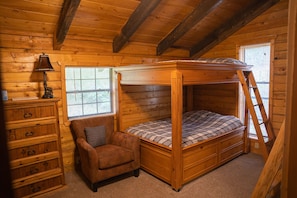 The bunk room with two full beds.