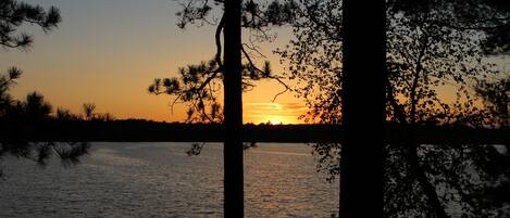 A perfect sunset from the upper level deck