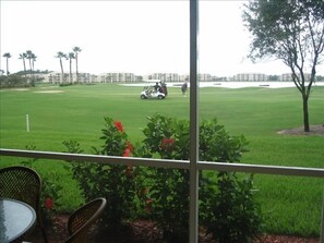 Walk out the lanai door and practice your chipping/putting.
