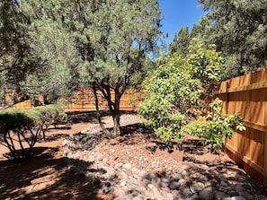 Sedona landscaped side yard off of patio