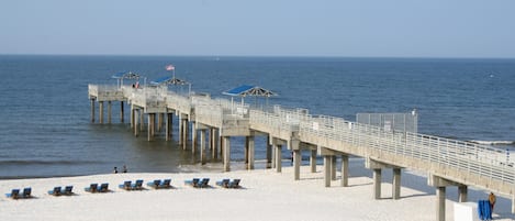 view of private fishing pier from balcony