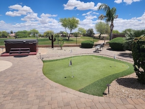 putting green and spa