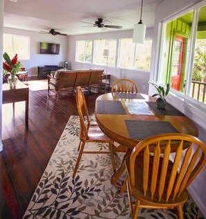 Living room and dining room.