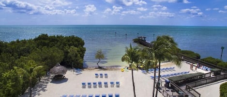 Private beach and lagoon with beautiful views no matter what time of day.
