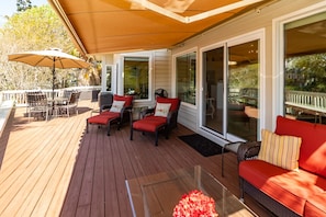 Outdoor Deck with electric awning