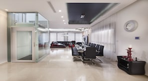Formal Dining, Elevator to the upper terrace and pool