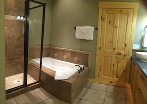 Master bath with jacuzzi tub.