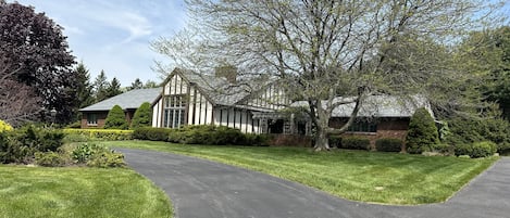 Front of home, 1story Tudor with a lower level bed and bath