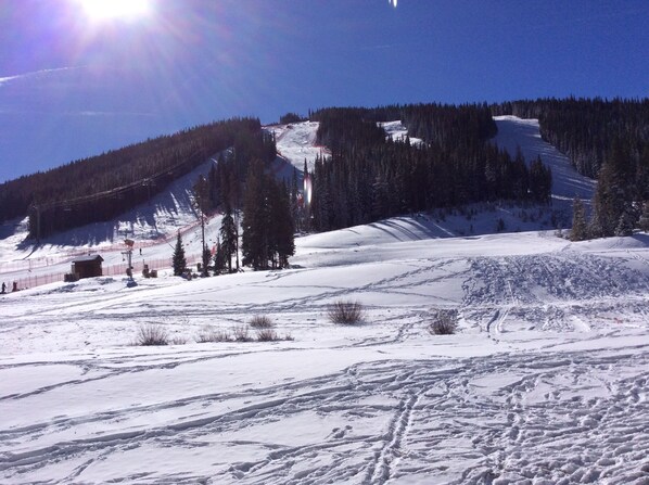 View from private patio, over looking the slopes! 