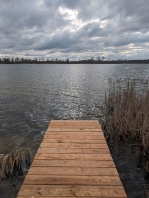 Enjoy Lake Eugenia Sunsets on the dock.  The dock ladder makes water entry easy!