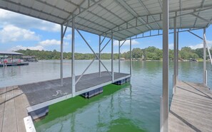 Our dock is perfect for sunbathing, launching kayaks or tying up your boat!