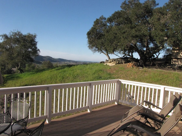 Enjoy morning coffee & evening wine on patio with views of the countryside