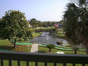 View from back deck of recreation area...18 hole putt putt / pool in backround 