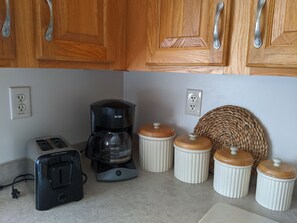 coffee maker and toaster