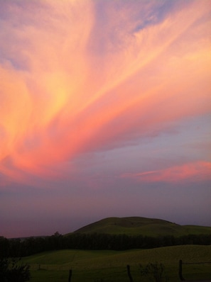 Sunrise view from driveway.