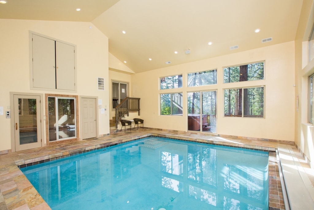 Indoor pool with dry sauna and steam room