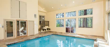 Indoor pool with dry sauna and steam room