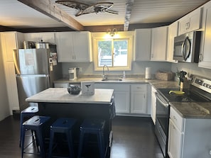 New kitchen! Stocked with key essentials for large groups!