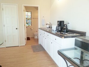 kitchenette, hallway & bathroom