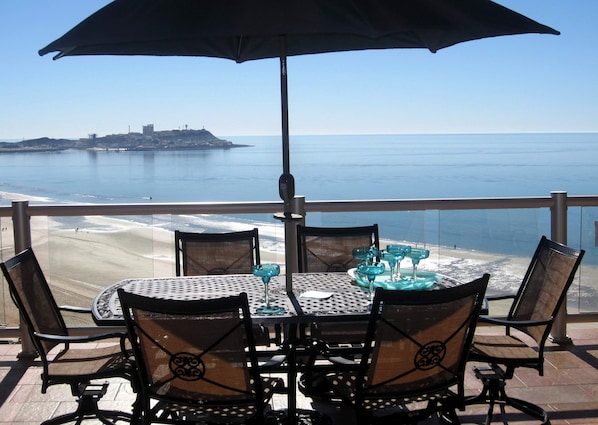 Amazing 24/7 views from our huge Ocean Front balcony