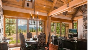 Living & Dining room w/ unobstructed views of Northstar Ski Resort & Golf course