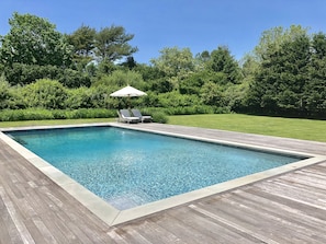 20 x 40 foot saline gunite pool overlooking spacious lawn 