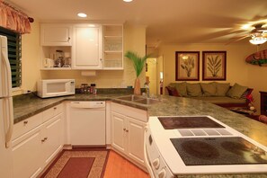 The kitchen is equipped with everything you could need--except food!