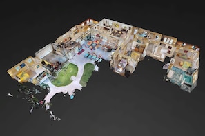Bird's Eye View and layout of rooms.
