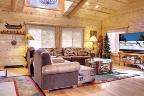view of family room from dining area