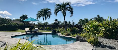 Pool deck and side yard