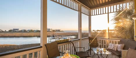 Awesome sunset views - main level screened porch - cocktails and coffee