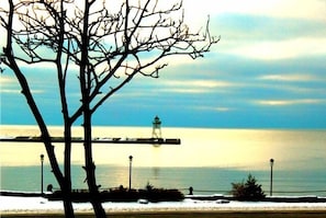 Poised with a view of Grand Marais Harbor.  View is from the house.