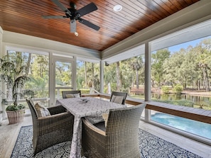Large Screen Porch Overlooking Pool at 66 Heritage Road
