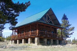 The cabin sits atop a nice meadow so you can view wildlife from the porch.