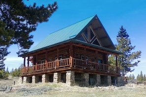The cabin sits atop a nice meadow so you can view wildlife from the porch.